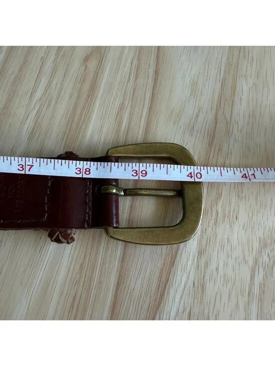 Polo Ralph Lauren Womens Braided Leather Belt With Brass Buckle Size 32 - Picture 16 of 16